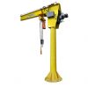 Motorized jib crane provides user with powered rotation